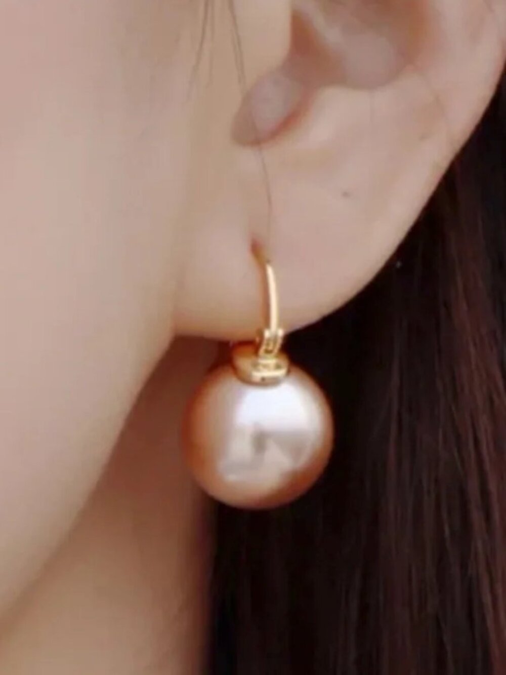 Kate Spade Rose Gold Pearl Drop Earrings Classic Elegant Leverback Earrings - Picture 4 of 4